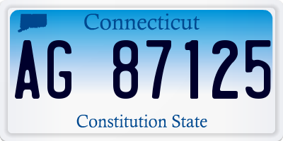 CT license plate AG87125