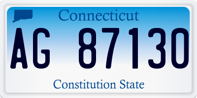 CT license plate AG87130