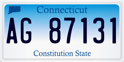 CT license plate AG87131