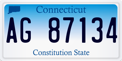 CT license plate AG87134