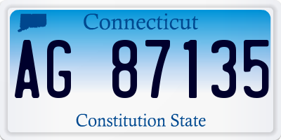 CT license plate AG87135