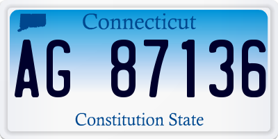 CT license plate AG87136