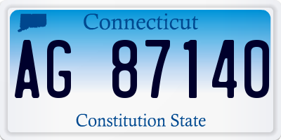 CT license plate AG87140
