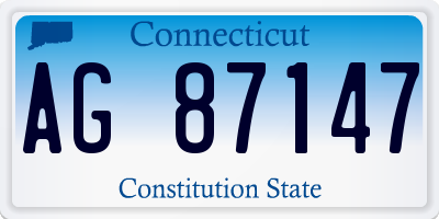 CT license plate AG87147