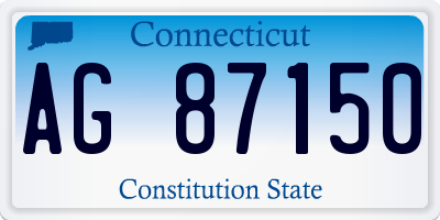CT license plate AG87150