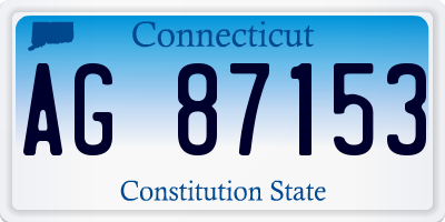 CT license plate AG87153