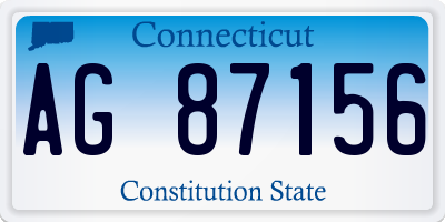 CT license plate AG87156