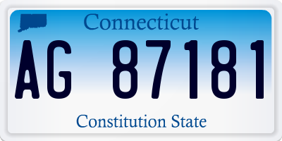CT license plate AG87181