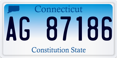 CT license plate AG87186