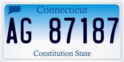 CT license plate AG87187