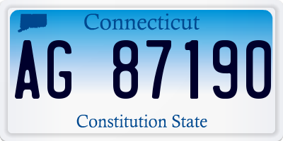 CT license plate AG87190