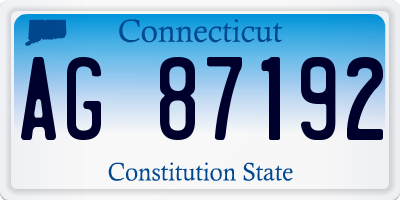 CT license plate AG87192
