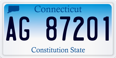 CT license plate AG87201