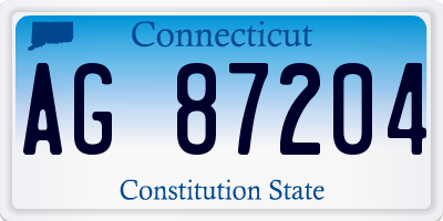 CT license plate AG87204