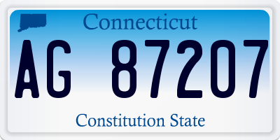 CT license plate AG87207
