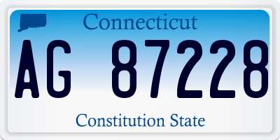 CT license plate AG87228