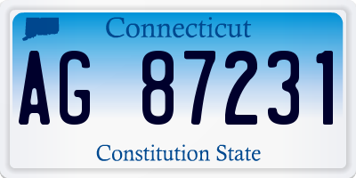 CT license plate AG87231