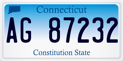 CT license plate AG87232