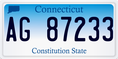 CT license plate AG87233