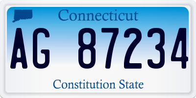CT license plate AG87234