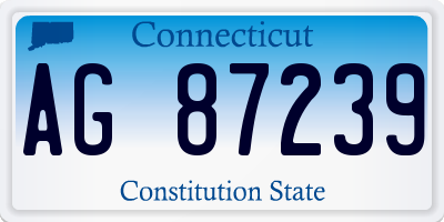 CT license plate AG87239