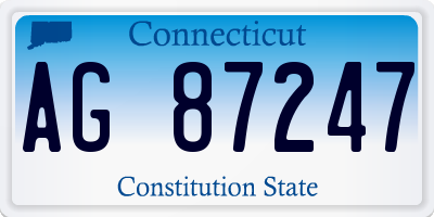 CT license plate AG87247