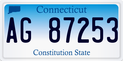 CT license plate AG87253