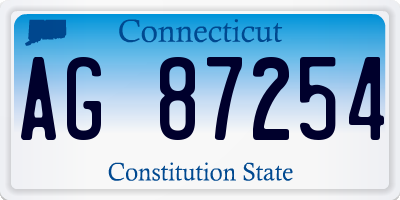 CT license plate AG87254