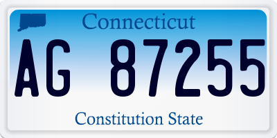 CT license plate AG87255