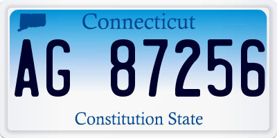 CT license plate AG87256