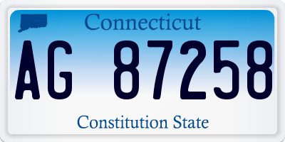 CT license plate AG87258