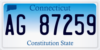 CT license plate AG87259