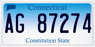 CT license plate AG87274
