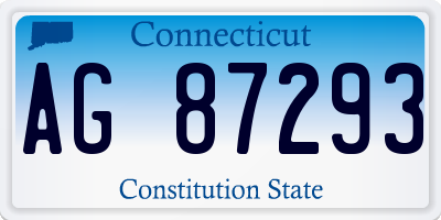 CT license plate AG87293