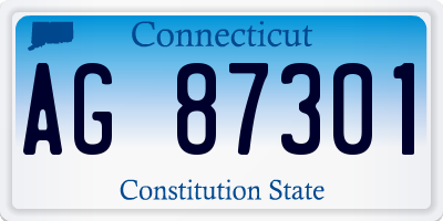 CT license plate AG87301