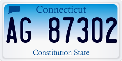 CT license plate AG87302
