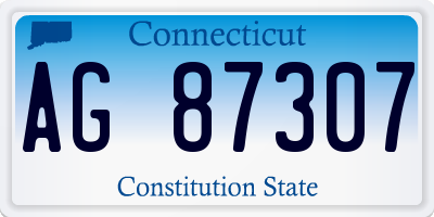 CT license plate AG87307