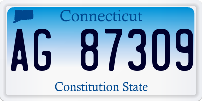 CT license plate AG87309
