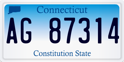 CT license plate AG87314