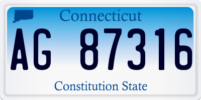 CT license plate AG87316