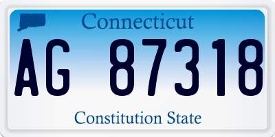 CT license plate AG87318