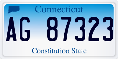 CT license plate AG87323