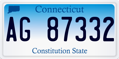 CT license plate AG87332