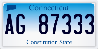CT license plate AG87333