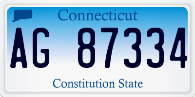 CT license plate AG87334