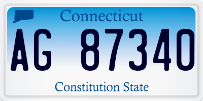 CT license plate AG87340