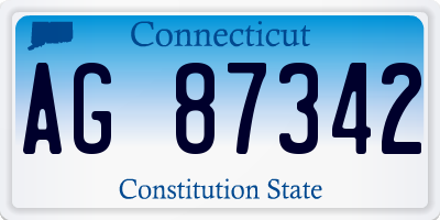 CT license plate AG87342