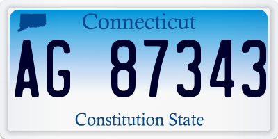 CT license plate AG87343