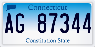CT license plate AG87344