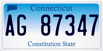 CT license plate AG87347